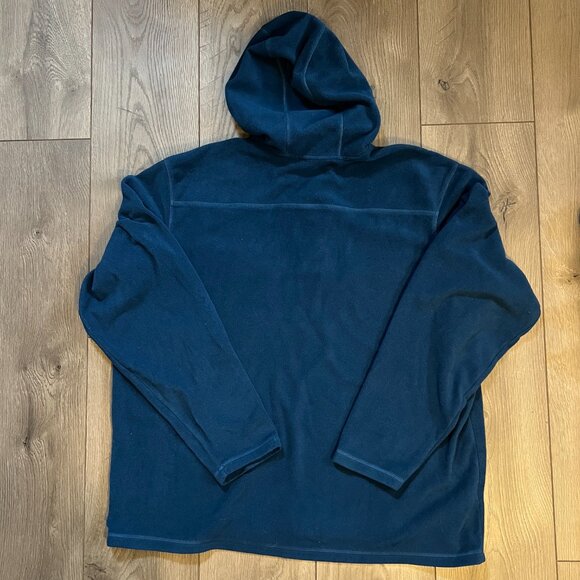 Eddie Bauer Teal Hooded Quarter Snap Fleece Mens XL - Picture 2 of 3